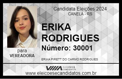 Candidato ERIKA RODRIGUES 2024 - CANELA - Eleições