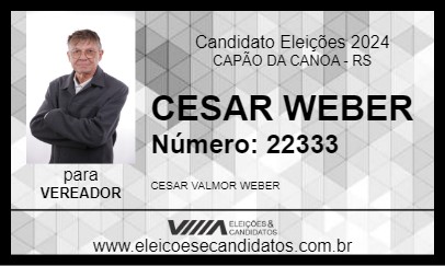 Candidato CESAR WEBER 2024 - CAPÃO DA CANOA - Eleições