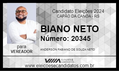 Candidato BIANO NETO 2024 - CAPÃO DA CANOA - Eleições