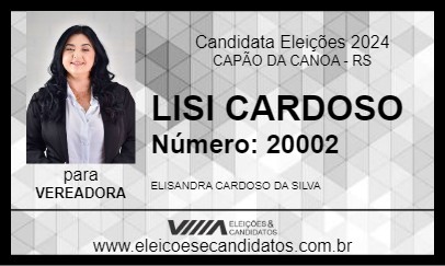 Candidato LISI CARDOSO 2024 - CAPÃO DA CANOA - Eleições