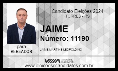 Candidato JAIME 2024 - TORRES - Eleições