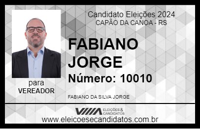 Candidato FABIANO JORGE 2024 - CAPÃO DA CANOA - Eleições