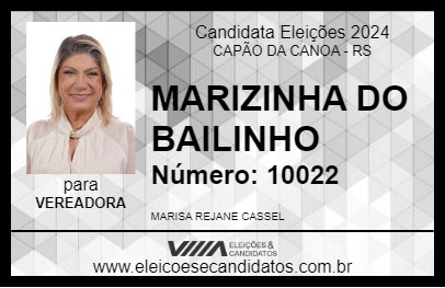 Candidato MARIZINHA DO BAILINHO 2024 - CAPÃO DA CANOA - Eleições