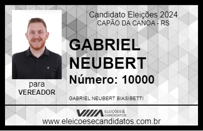 Candidato GABRIEL NEUBERT 2024 - CAPÃO DA CANOA - Eleições