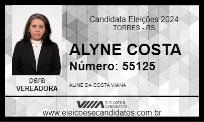 Candidato ALYNE COSTA 2024 - TORRES - Eleições