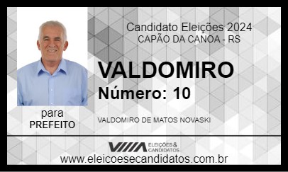 Candidato VALDOMIRO 2024 - CAPÃO DA CANOA - Eleições