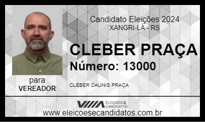 Candidato CLEBER PRAÇA 2024 - XANGRI-LÁ - Eleições