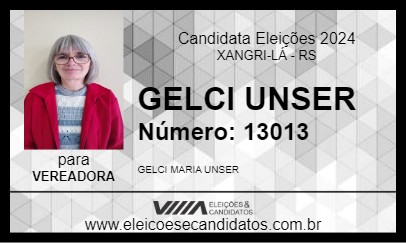 Candidato GELCI UNSER 2024 - XANGRI-LÁ - Eleições