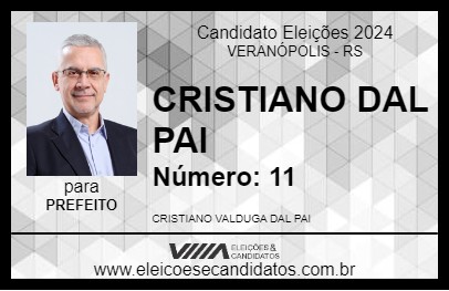 Candidato CRISTIANO DAL PAI 2024 - VERANÓPOLIS - Eleições