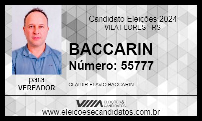 Candidato BACCARIN 2024 - VILA FLORES - Eleições