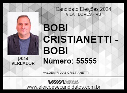 Candidato BOBI CRISTIANETTI - BOBI 2024 - VILA FLORES - Eleições