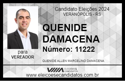 Candidato QUENIDE DAMACENA 2024 - VERANÓPOLIS - Eleições