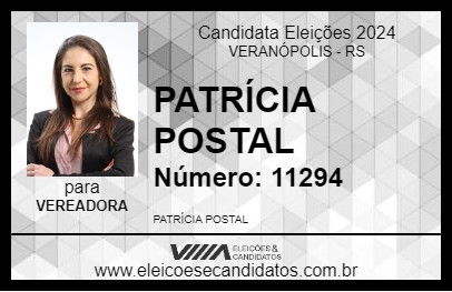 Candidato PATRÍCIA POSTAL 2024 - VERANÓPOLIS - Eleições