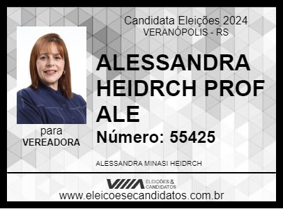 Candidato ALESSANDRA HEIDRCH PROF ALE 2024 - VERANÓPOLIS - Eleições