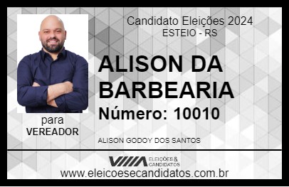 Candidato ALISSON DA BARBEARIA 2024 - ESTEIO - Eleições