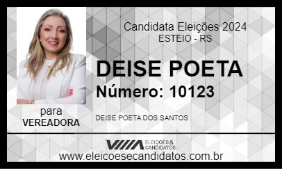 Candidato DEISE POETA 2024 - ESTEIO - Eleições