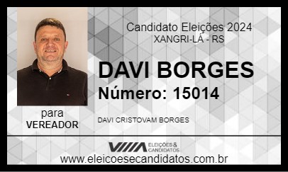 Candidato DAVI BORGES 2024 - XANGRI-LÁ - Eleições