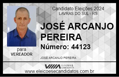 Candidato JOSÉ ARCANJO PEREIRA 2024 - LAVRAS DO SUL - Eleições