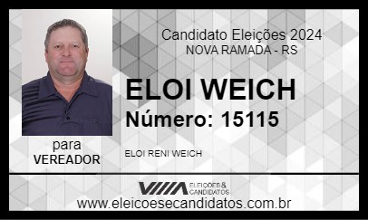 Candidato ELOI WEICH 2024 - NOVA RAMADA - Eleições