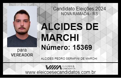 Candidato ALCIDES DE MARCHI 2024 - NOVA RAMADA - Eleições