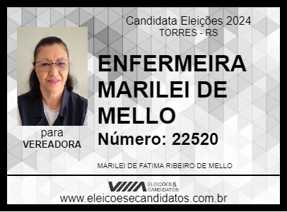 Candidato ENFERMEIRA MARILEI DE MELLO 2024 - TORRES - Eleições