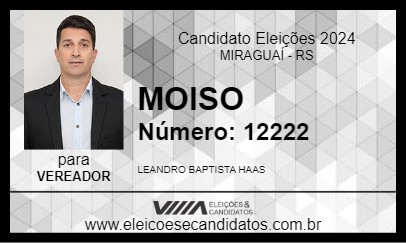 Candidato MOISO 2024 - MIRAGUAÍ - Eleições