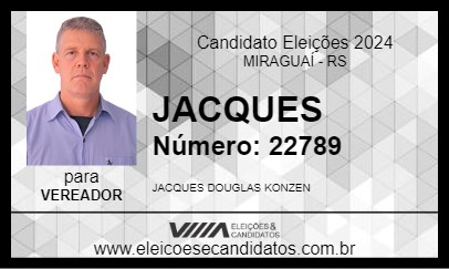 Candidato JACQUES 2024 - MIRAGUAÍ - Eleições