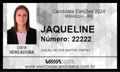 Candidato JAQUELINE 2024 - MIRAGUAÍ - Eleições