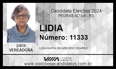 Candidato LIDIA 2024 - PEDRAS ALTAS - Eleições