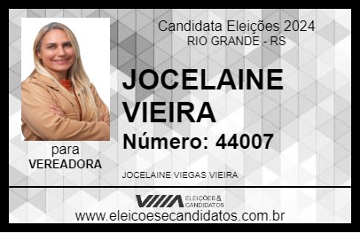 Candidato JOCELAINE VIEIRA 2024 - RIO GRANDE - Eleições