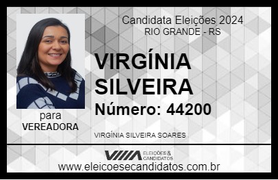 Candidato VIRGINIA SILVEIRA 2024 - RIO GRANDE - Eleições