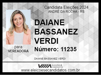 Candidato DAIANE BASSANEZ VERDI 2024 - ANDRÉ DA ROCHA - Eleições