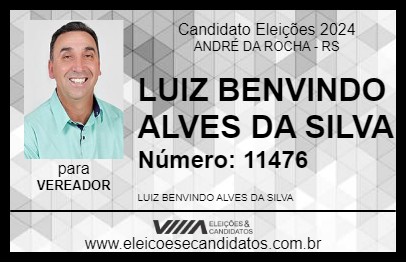 Candidato LUIZ BENVINDO ALVES DA SILVA 2024 - ANDRÉ DA ROCHA - Eleições