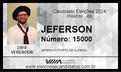 Candidato JEFERSON 2024 - PIRATINI - Eleições