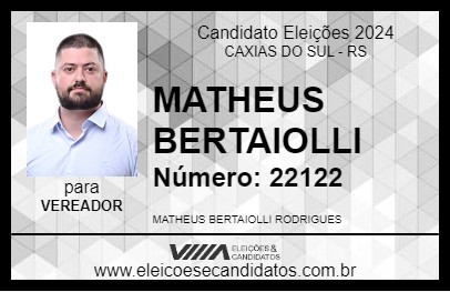 Candidato MATHEUS BERTAIOLLI 2024 - CAXIAS DO SUL - Eleições