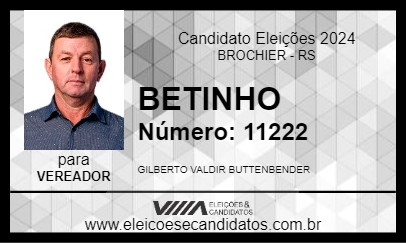 Candidato BETINHO 2024 - BROCHIER - Eleições