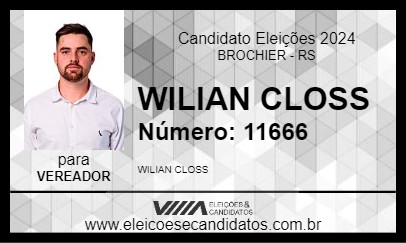 Candidato WILIAN CLOSS 2024 - BROCHIER - Eleições