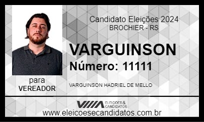 Candidato VARGUINSON 2024 - BROCHIER - Eleições