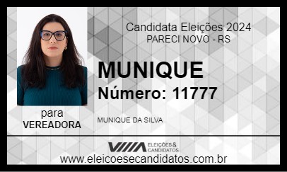 Candidato MUNIQUE 2024 - PARECI NOVO - Eleições