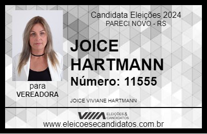 Candidato JOICE HARTMANN 2024 - PARECI NOVO - Eleições