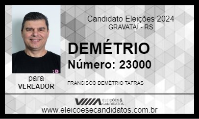 Candidato DEMÉTRIO 2024 - GRAVATAÍ - Eleições