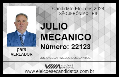 Candidato JULIO MECANICO 2024 - SÃO JERÔNIMO - Eleições