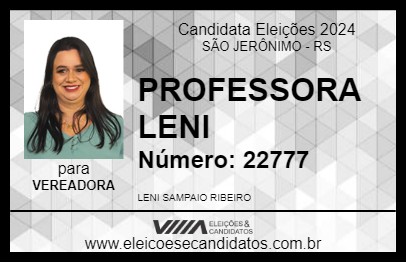 Candidato PROFESSORA LENI 2024 - SÃO JERÔNIMO - Eleições