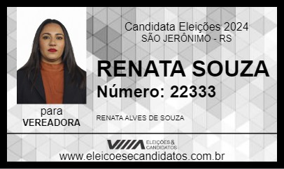 Candidato RENATA SOUZA 2024 - SÃO JERÔNIMO - Eleições