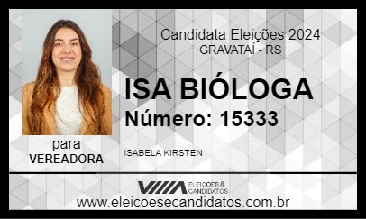 Candidato ISA BIÓLOGA 2024 - GRAVATAÍ - Eleições