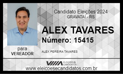 Candidato ALEX TAVARES 2024 - GRAVATAÍ - Eleições