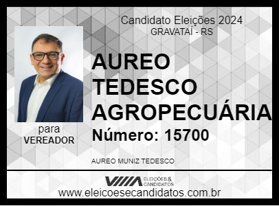 Candidato AUREO TEDESCO  AGROPECUÁRIA 2024 - GRAVATAÍ - Eleições