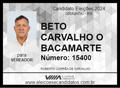 Candidato BETO CARVALHO O BACAMARTE 2024 - GRAVATAÍ - Eleições