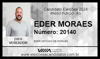 Candidato EDER MORAES 2024 - PASSO FUNDO - Eleições