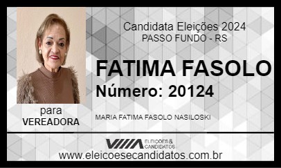 Candidato FATIMA FASOLO 2024 - PASSO FUNDO - Eleições